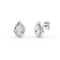 3.00 ct. tw. Lab Created Moissanite Pear Twist Stud Earrings in Sterling Silver