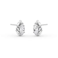 3.00 ct. tw. Lab Created Moissanite Pear Twist Stud Earrings in Sterling Silver