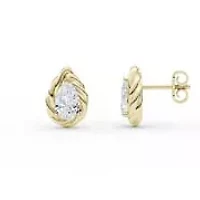 3.00 ct. tw. Lab Created Moissanite Pear Twist Stud Earrings in Sterling Silver 14K Vermeil