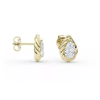 3.00 ct. tw. Lab Created Moissanite Pear Twist Stud Earrings in Sterling Silver 14K Vermeil
