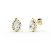 3.00 ct. tw. Lab Created Moissanite Pear Twist Stud Earrings in Sterling Silver 14K Vermeil