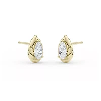3.00 ct. tw. Lab Created Moissanite Pear Twist Stud Earrings in Sterling Silver 14K Vermeil