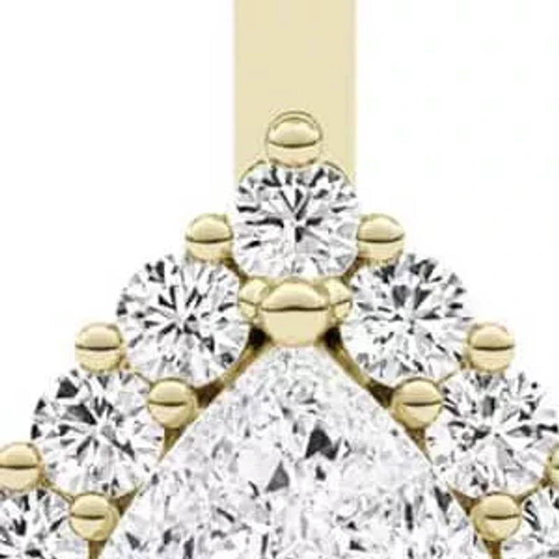 2.44 ct. tw. Lab Created Moissanite Pear Halo Pendant Necklace in Sterling Silver 14K Vermeil