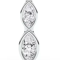 0.98 ct. tw. Lab Created Moissanite Marquise Graduated Pendant Necklace in Sterling Silver