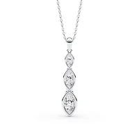 0.98 ct. tw. Lab Created Moissanite Marquise Graduated Pendant Necklace in Sterling Silver
