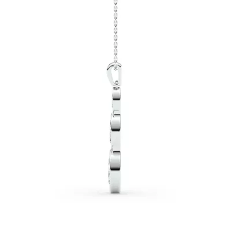 0.98 ct. tw. Lab Created Moissanite Marquise Graduated Pendant Necklace in Sterling Silver