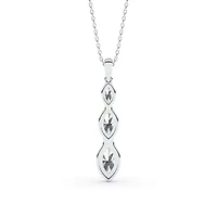 0.98 ct. tw. Lab Created Moissanite Marquise Graduated Pendant Necklace in Sterling Silver