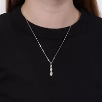 0.98 ct. tw. Lab Created Moissanite Marquise Graduated Pendant Necklace in Sterling Silver