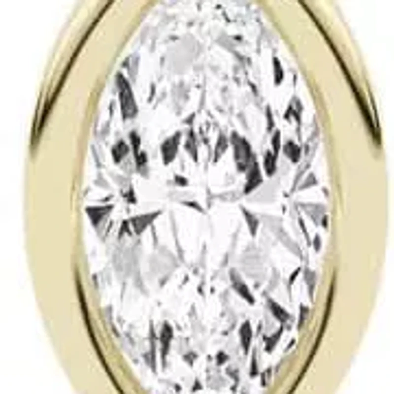 0.98 ct. tw. Lab Created Moissanite Marquise Graduated Pendant Necklace in Sterling Silver 14K Vermeil