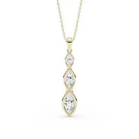 0.98 ct. tw. Lab Created Moissanite Marquise Graduated Pendant Necklace in Sterling Silver 14K Vermeil
