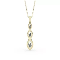 0.98 ct. tw. Lab Created Moissanite Marquise Graduated Pendant Necklace in Sterling Silver 14K Vermeil