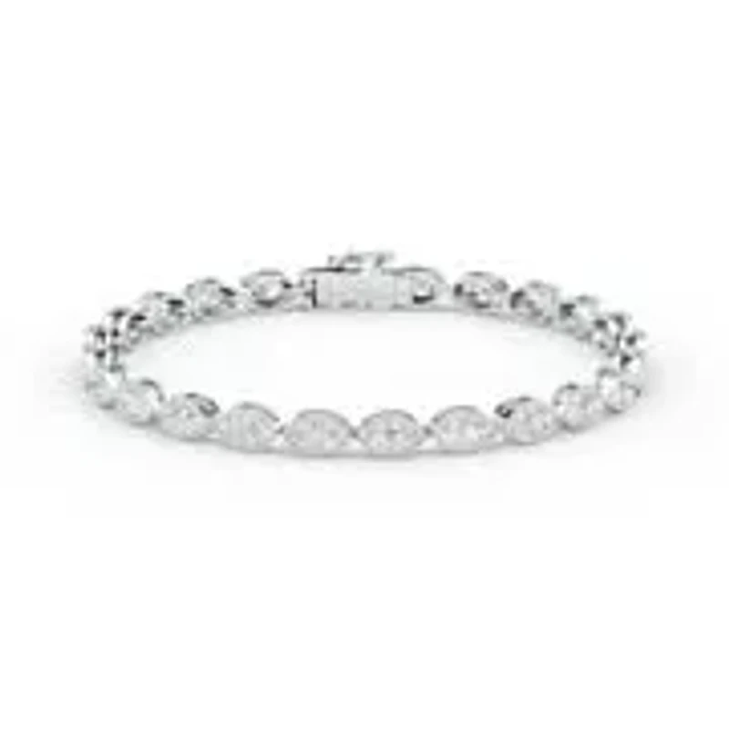 5.52 ct. tw. Lab Created Moissanite Marquise Geometric Station Bracelet in Sterling Silver