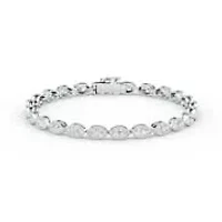 5.52 ct. tw. Lab Created Moissanite Marquise Geometric Station Bracelet in Sterling Silver