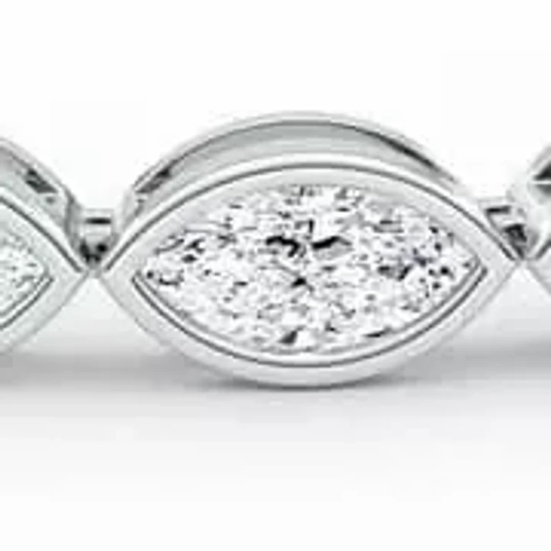5.52 ct. tw. Lab Created Moissanite Marquise Geometric Station Bracelet in Sterling Silver
