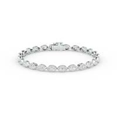 5.52 ct. tw. Lab Created Moissanite Marquise Geometric Station Bracelet in Sterling Silver