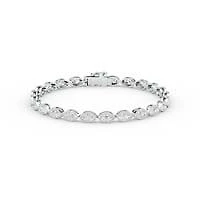 5.52 ct. tw. Lab Created Moissanite Marquise Geometric Station Bracelet in Sterling Silver