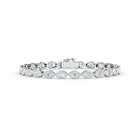 5.52 ct. tw. Lab Created Moissanite Marquise Geometric Station Bracelet in Sterling Silver