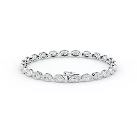 5.52 ct. tw. Lab Created Moissanite Marquise Geometric Station Bracelet in Sterling Silver