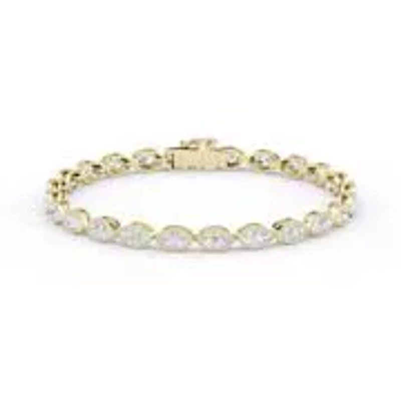 5.52 ct. tw. Lab Created Moissanite Marquise Geometric Station Bracelet in Sterling Silver 14K Vermeil