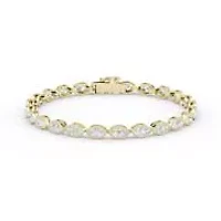 5.52 ct. tw. Lab Created Moissanite Marquise Geometric Station Bracelet in Sterling Silver 14K Vermeil