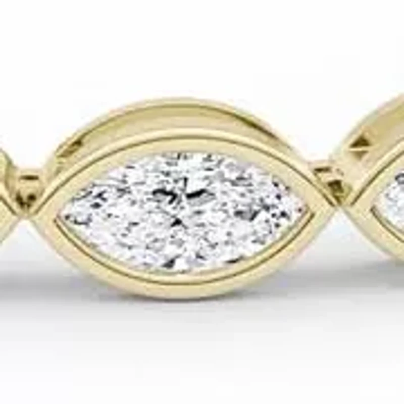 5.52 ct. tw. Lab Created Moissanite Marquise Geometric Station Bracelet in Sterling Silver 14K Vermeil