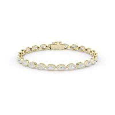 5.52 ct. tw. Lab Created Moissanite Marquise Geometric Station Bracelet in Sterling Silver 14K Vermeil