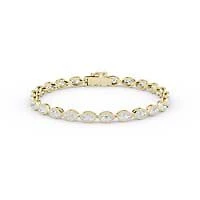 5.52 ct. tw. Lab Created Moissanite Marquise Geometric Station Bracelet in Sterling Silver 14K Vermeil