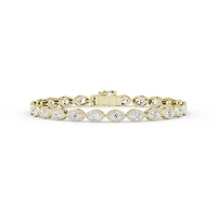 5.52 ct. tw. Lab Created Moissanite Marquise Geometric Station Bracelet in Sterling Silver 14K Vermeil