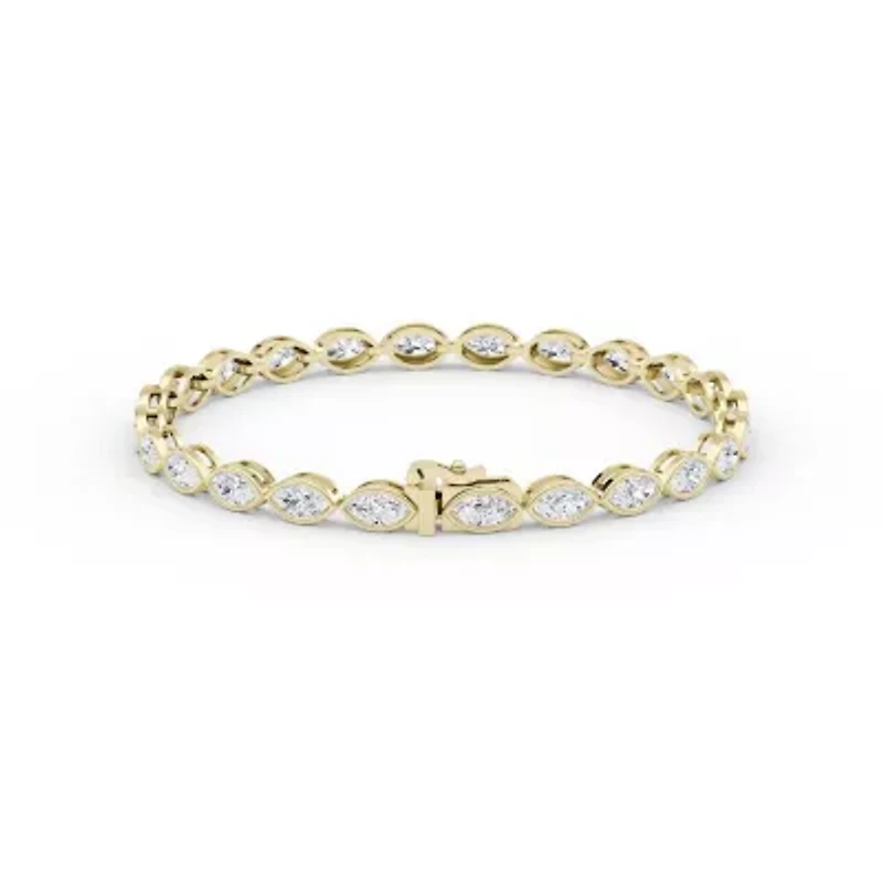 5.52 ct. tw. Lab Created Moissanite Marquise Geometric Station Bracelet in Sterling Silver 14K Vermeil