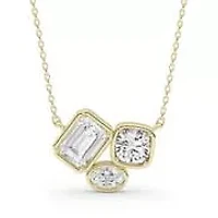 1.06 ct. tw. Lab Created Moissanite Cushion Geometric Pendant Necklace in Sterling Silver 14K Vermeil