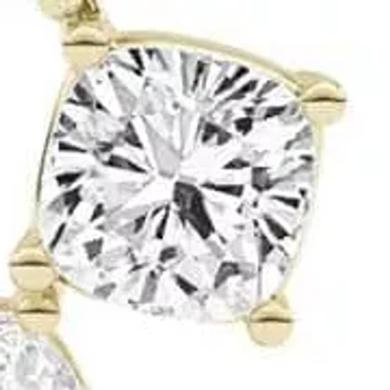 1.06 ct. tw. Lab Created Moissanite Cushion Geometric Pendant Necklace in Sterling Silver 14K Vermeil