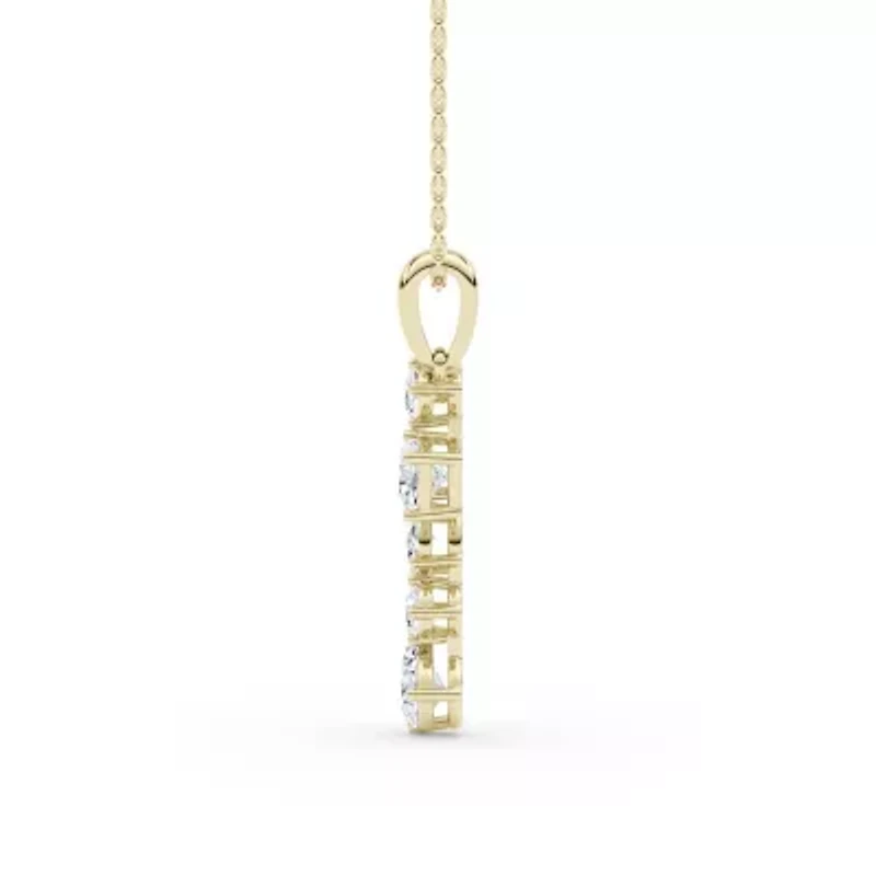 1.06 ct. tw. Lab Created Moissanite Cushion Geometric Pendant Necklace in Sterling Silver 14K Vermeil
