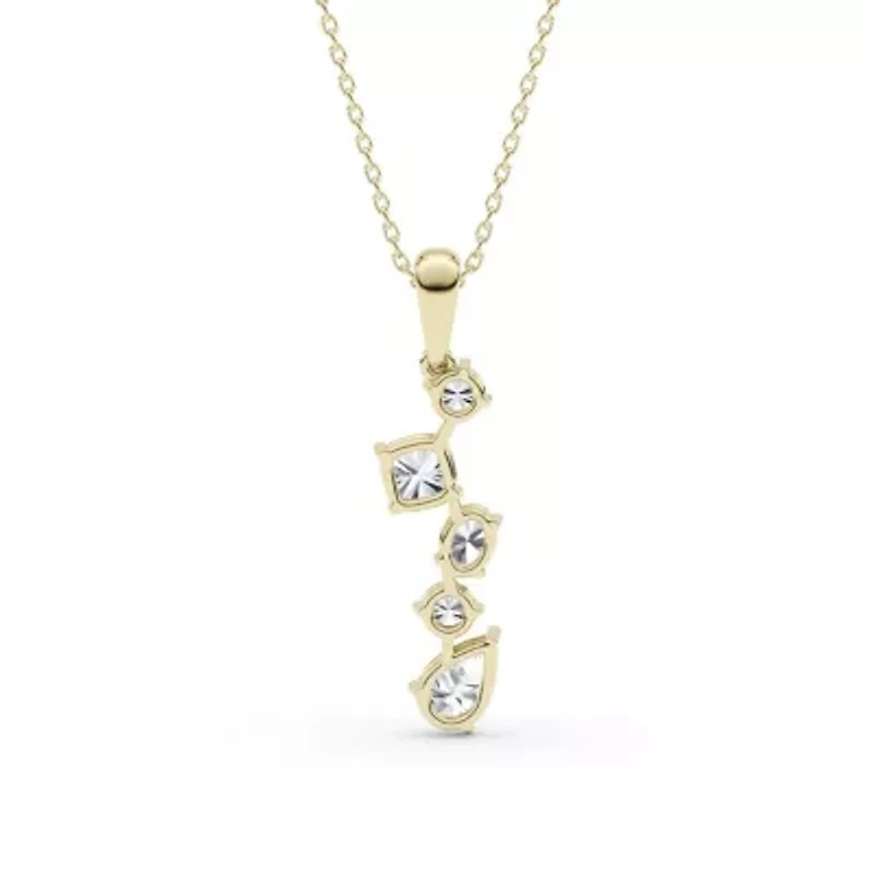 1.06 ct. tw. Lab Created Moissanite Cushion Geometric Pendant Necklace in Sterling Silver 14K Vermeil