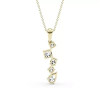 1.06 ct. tw. Lab Created Moissanite Cushion Geometric Pendant Necklace in Sterling Silver 14K Vermeil
