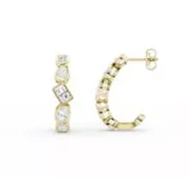 1.74 ct. tw. Lab Created Moissanite Cushion Geometric Stud Earrings in Sterling Silver 14K Vermeil