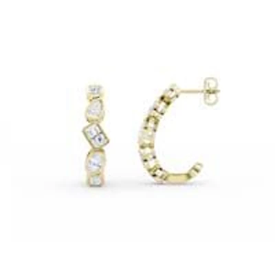 1.74 ct. tw. Lab Created Moissanite Cushion Geometric Stud Earrings in Sterling Silver 14K Vermeil