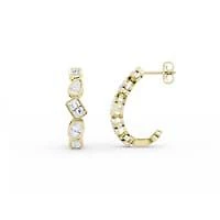 1.74 ct. tw. Lab Created Moissanite Cushion Geometric Stud Earrings in Sterling Silver 14K Vermeil