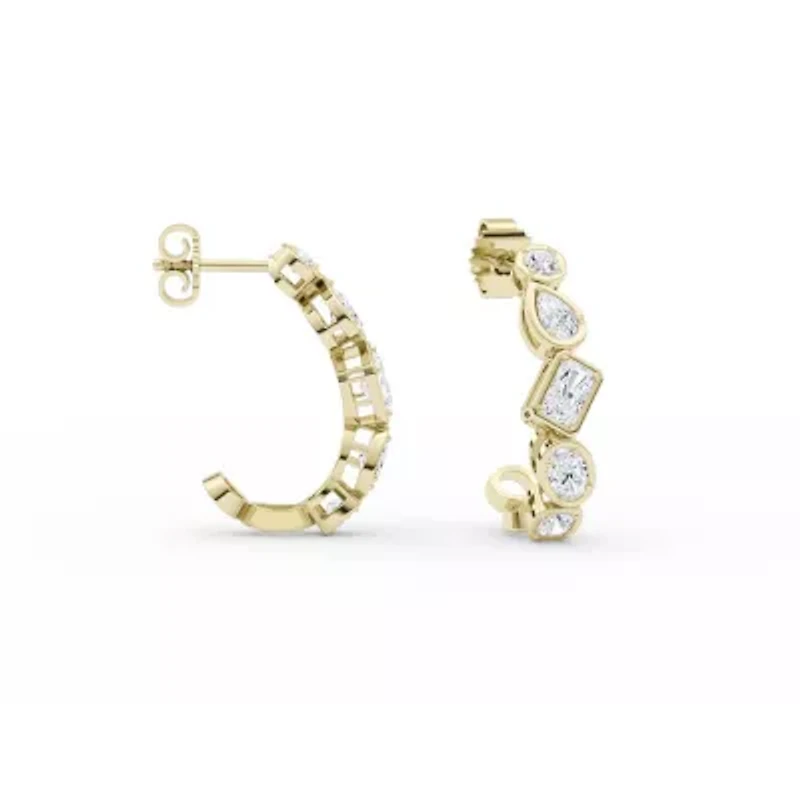 1.74 ct. tw. Lab Created Moissanite Cushion Geometric Stud Earrings in Sterling Silver 14K Vermeil