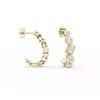 1.74 ct. tw. Lab Created Moissanite Cushion Geometric Stud Earrings in Sterling Silver 14K Vermeil
