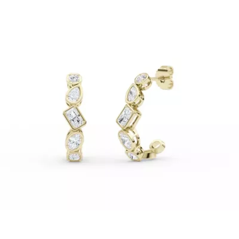 1.74 ct. tw. Lab Created Moissanite Cushion Geometric Stud Earrings in Sterling Silver 14K Vermeil