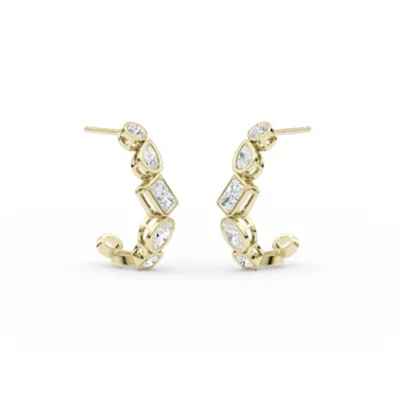 1.74 ct. tw. Lab Created Moissanite Cushion Geometric Stud Earrings in Sterling Silver 14K Vermeil