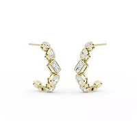 1.74 ct. tw. Lab Created Moissanite Cushion Geometric Stud Earrings in Sterling Silver 14K Vermeil