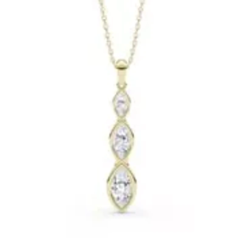 1.87 ct. tw. Lab Created Moissanite Cushion Geometric Fixed Necklace in Sterling Silver