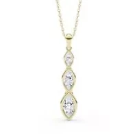 1.87 ct. tw. Lab Created Moissanite Cushion Geometric Fixed Necklace in Sterling Silver