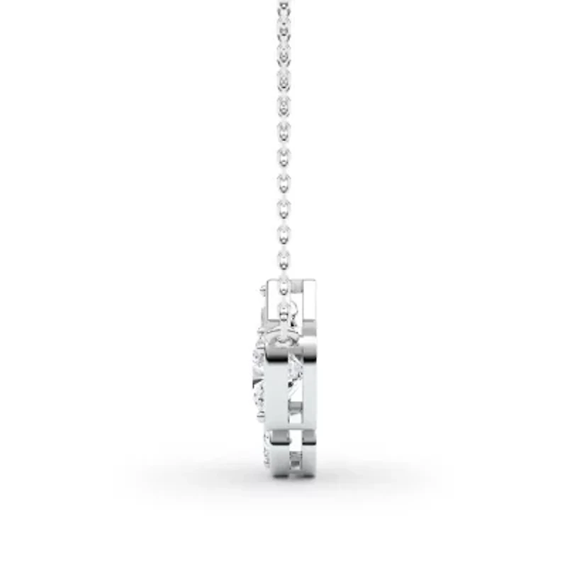1.87 ct. tw. Lab Created Moissanite Cushion Geometric Fixed Necklace in Sterling Silver
