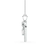 0.96 ct. tw. Lab Created Moissanite Heart Heart Pendant Necklace in Sterling Silver