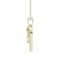 0.96 ct. tw. Lab Created Moissanite Heart Heart Pendant Necklace in Sterling Silver 14K Vermeil