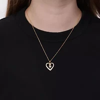 0.96 ct. tw. Lab Created Moissanite Heart Heart Pendant Necklace in Sterling Silver 14K Vermeil