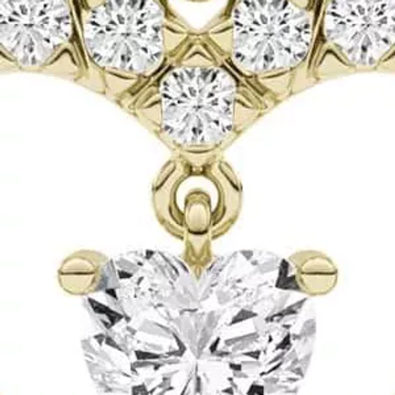 0.96 ct. tw. Lab Created Moissanite Heart Heart Pendant Necklace in Sterling Silver 14K Vermeil