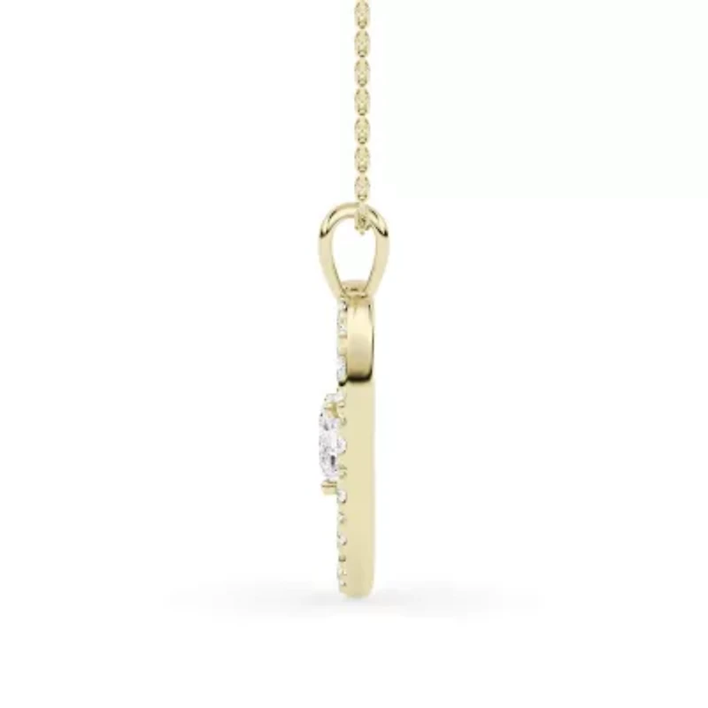 0.96 ct. tw. Lab Created Moissanite Heart Heart Pendant Necklace in Sterling Silver 14K Vermeil